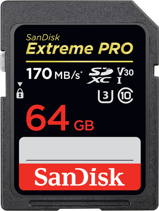 SanDisk 64GB SD Card V30 170MB Extreme Pro